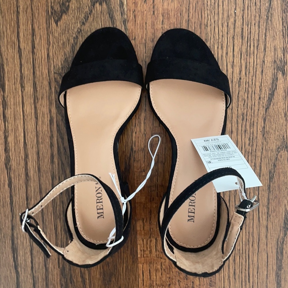 Black Block Heel Sandals 5W